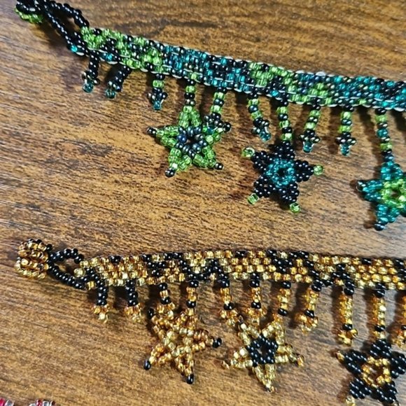 Beaded Ankle bracelets bundle of 5 - with hanging star design. - Picture 4 of 7